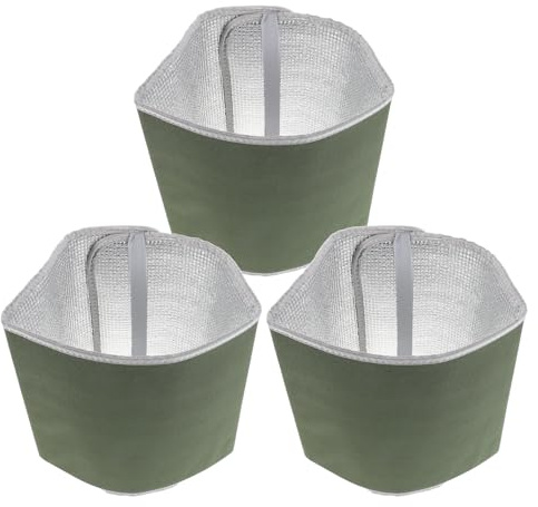 SEWOART Set 3 Coprivasi Isolanti per Piante in Vaso da 25 Cm, Coperture Termiche Antigelo in Foglio di Alluminio per Balconi e Giardino, Protezione Invernale Riutilizzabile per Vasi