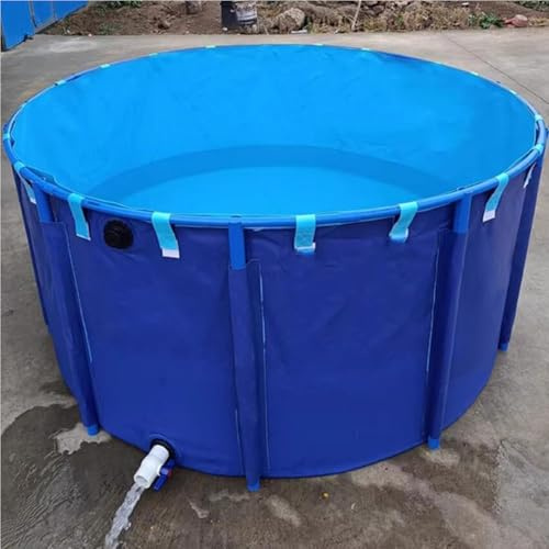 Resistente laghetto per pesci in PVC – Piscina fuori terra portatile con rivestimento flessibile per Koi e pesci rossi – per attività all'aperto, 2 m di diametro x 0,6 m di altezza