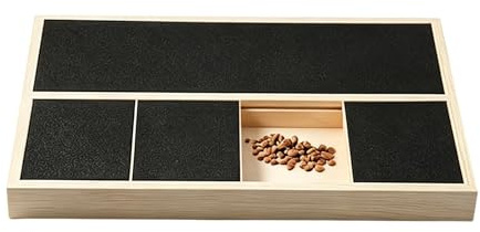 Tavoletta Grattaunghie Per Cani,in Legno con Carta Vetrata - Tavola da grattare cani con scatola snack integrata | Taglie Piccole Medie Grandi Arricchimento Angolo Porta Pavimento