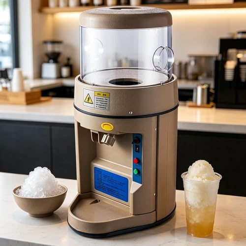 JINTVO Tritaghiaccio Professionale Da 480 W, Capiente Contenitore Da 15 L E Impostazioni Regolabili Per Ottenere Ghiaccio Dalla Consistenza Variabile (Da Soffice A Grossolano)