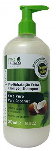 Real Natura - Champú Sin Sal Pro-Nutrição Extra Coco - Hidratación Intensa - Nutrición Avanzada - Brillo Natural - Protección y Fortalecimiento - Aroma Refrescante - 500ml