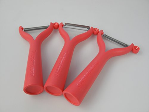 TUPPERWARE Schäler Universalschäler (3) rot D119 Wellenschliff Flachschliff P 22966