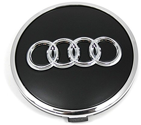 Audi 8W0601170B Radzierkappe (1 Stück) Nabenkappe Radnabenkappe Nabendeckel Felgendeckel Alufelgen, schwarz matt