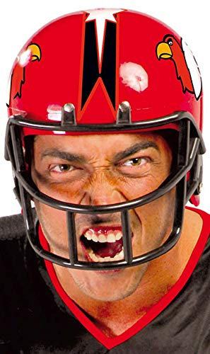 FIESTAS GUIRCA | American Football Helm Rot (Einheitsgröße) - Sportzubehör für American Football Spieler Kostüme - Ideal für Themenpartys und Sportfeiern - Unisex für Erwachsene - Rot