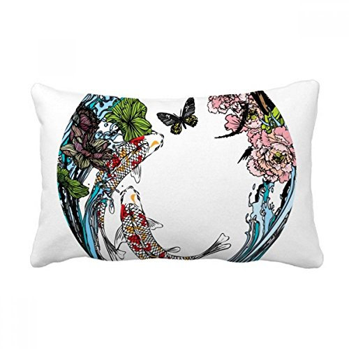 DIYthinker Autop Peony Lotus Pattern Geometrie Wurflendenkissen Kissenbezug Startseite Dekor-Geschenk 16 Zoll x 24 Zolls Mehrfarbig