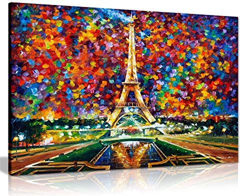 Leonid Afremov Ölgemälde auf Leinwand, abstrakt, für Wohnzimmer, Heimdekoration, Paris of My Dreams, 91x61cm (36x24in)