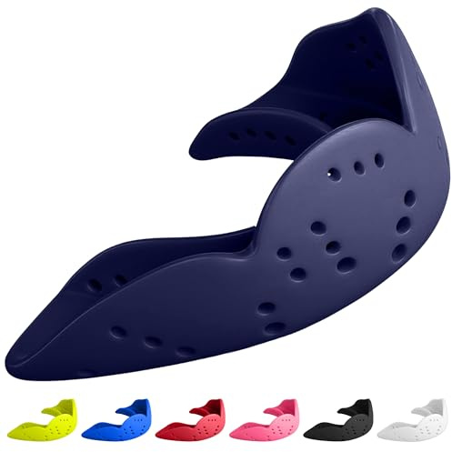 SISU Aero Medium Mouthguard, Noble Navy - 30% Stronger Protection for Lacrosse, Football, Hockey, Roller Derby, Team Sports - Remoldable Up to 20 Times - Ultra Slim - Works for Braces - Non Toxic