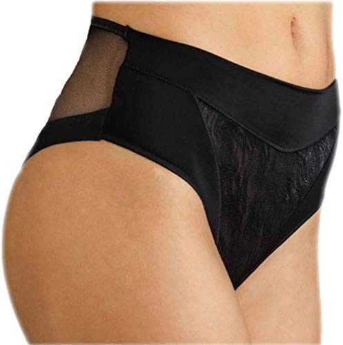 Selene, Braga de Mujer Cintura Alta Ligeramente Contenedora, Braguita Efecto Moldeador con Transparencias, Colección Violeta
