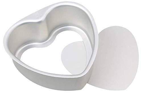 Moule à Gâteau en Forme de Cœur, 8''Moule à Gâteau en Forme de Cœur en Aluminium Anodisé, fond Amovible pour La Maison Et La Cuisine