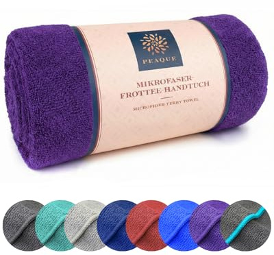 PEAQUE Mikrofaser-Handtuch mit Frottee-Struktur, schnelltrocknend saugstark | Leichtes Sporthandtuch, Saunahandtuch, Reisehandtuch, ideal für Fitness und Yoga