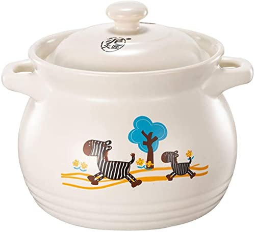 XXXXW Suppentöpfe Haushaltsgaskocher-Topf-Keramik-Topf-Kasserolle-Hochtemperatur-beständiges Lehm-Topf-Stock-Pot Auflaufformen (Size : 6L)