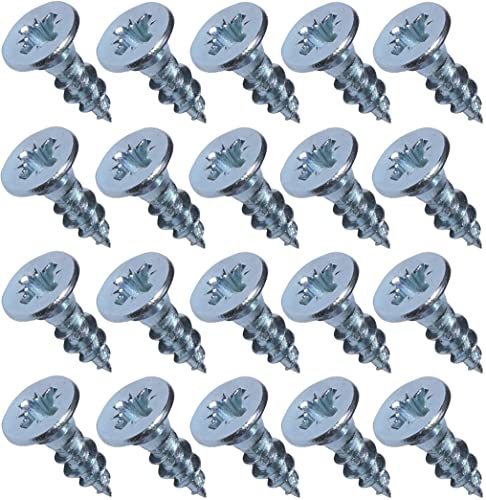 AERZETIX - C44781 - Lot de 20 - Vis à bois - Ø3x10mm - en acier zingué métal - tête fraisée - à empreinte cruciforme pozidriv - couleur argent