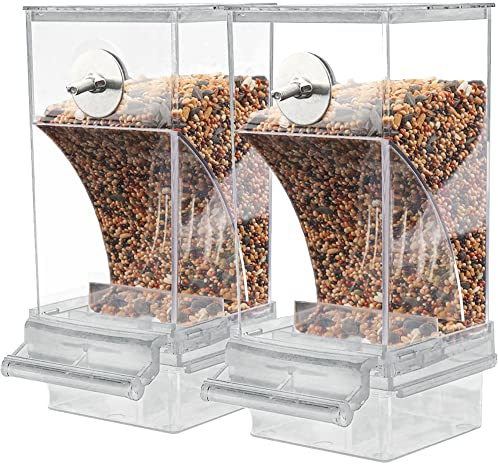 Automatischer Vogelfutterspender aus Acryl, transparent, für Papageien, Futterbehälter, Käfigzubehör für Kanarienvögel, Kakadu, die meisten Vögel (1 Pack)