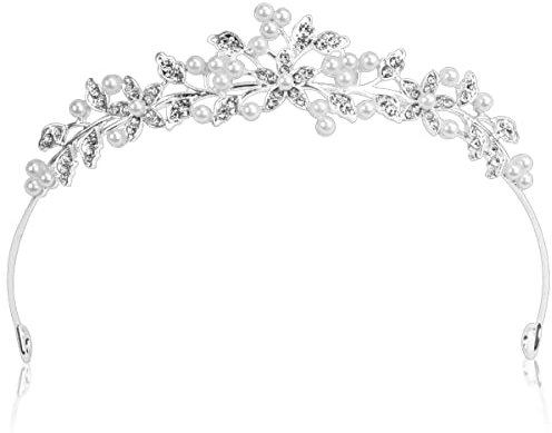 Hochzeit Braut Krone Tiara, Kristall Krone Tiara Mädchen Damen, Tiara Silber Kristall Crown Diadem Kinder Mädchen Diadem Hochzeit Prinzessin Krone für Geburtstag Hochzeit Festzug Abschlussball Party