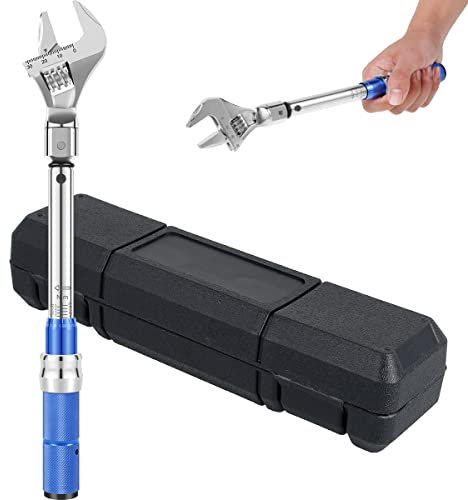 MLfire Digital Adjustable Torque Wrench 5-25 NM 30mm Steel Open End Torque Wrench 9×12mm Interchangeable Head Torque Wrench Car Repair Maintenance Spanner Hand Tool for Bicycle Car