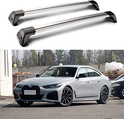 JIMORY 2 Stück Auto Relingträger Dachträger Crossbar, für BMW 4 Series Gran Coupe 4 Door 2022 2023 2024 Querträger Lastenträger Fahrrad DachbüGel Gepäckträger