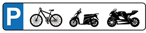Ontrada Blechschild 46x10cm gewölbt Parkplatz Fahrrad Mofa Motorrad Deko Geschenk Schild