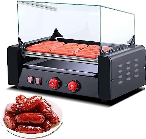 machine hot dog rouleau Rôtissoire Automatique À Saucisses, Chauffe-hot-dogs De Comptoir En Acier Inoxydable, Capacité De 18 Hot-dogs, 7 Rouleaux Avec Couvercle, Double Contrôle De La Température. Uti