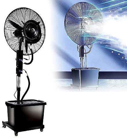 Ventilador De Pedestal Oscilante Ventilador De Pulverización De Nebulización Industrial, Ventilador De Piso De Pie Con 3 Velocidades, Ventilador De Circulación De Aire De Refrigeración De Patio, Tanqu
