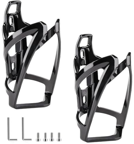 2er-Pack Flaschenhalter Fahrrad, GeträNkehalter Fahrrad, Ultraleichte Trinkflaschenhalter Zubehör für Rennrad Gravel Bike Mountainbike (Schwarz)