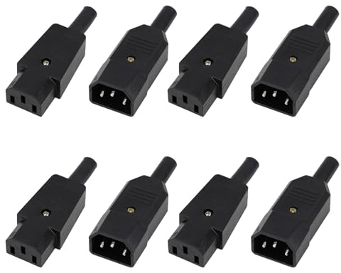 8pcs IEC 320 C14 Spina Maschio a C13 Presa Femmina Connettore Alimentazione AC 250V,3 Pin Terminal Panel Mount,Adattatore CA IEC 320 da C14 a C13, Adatta per Alimentatori, Elettrodomestici,ecc