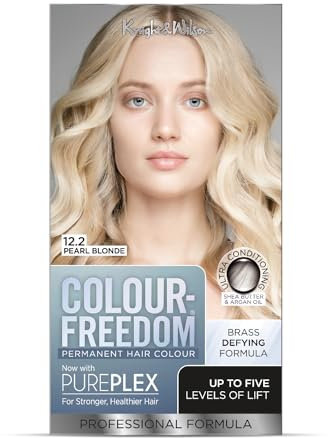 Colour Freedom 12.2 Pearl Blonde Permanent Hair Colour. Ammonia-Free, Brass-Defying Formula with PurePlex to Protect and Restore. Up to 5 levels of lift. By Knight & Wilson