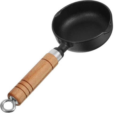 IMIKEYA Butter Melting Pot Nonstick Cast Iron Saucepan Dripless Spout Small Oil Pot for Cooking Baking and Camping Comfortable to Hold Handle for Safe Pouring
