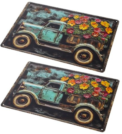 IMIKEYA 2 Stück Retro-metall-wandschild Vintage-wanddekoration Eisen-wandkunst Schlafzimmer-wohnzimmer-