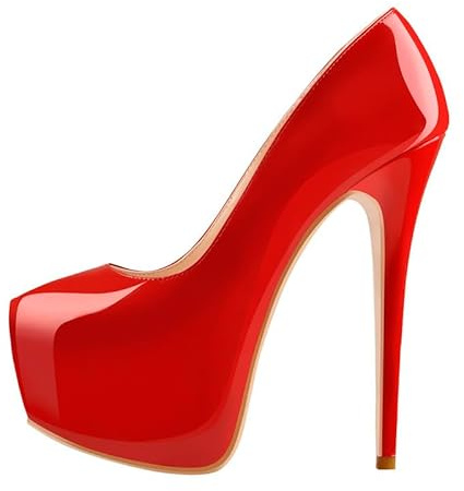 Verisson - Scarpe da donna con tacco alto classico, plateau, con punta a stiletto, 40 EU
