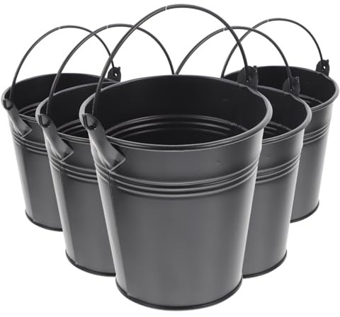 CANIGHT Robustes Blumentopf-Set Aus Eisen 5 Gartentöpfe Griffe Für Drinnen Und Draußen