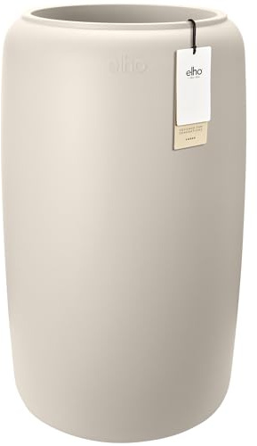 elho Amber Beads Large 40cm Blumentopf - Linen White | ∅ 39.2 x H 65.7 cm | für den Innen- und Außenbereich | 100% recyceltes Plastik