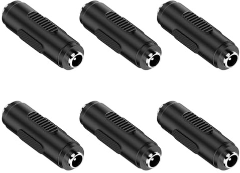 6 Pcs 2.1x5.5mm DC Power Female to Female Jack Adapter, Connector For CCTV Camera, Coupler Connector Adapter, Plug Adaptor for DVR LED Light Strips, Extends and Joins Power Cables, Voltage Converter