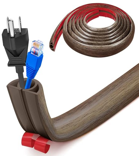 Piccolo canale flessibile per cavi, autoadesivo, 5 m x 2 cm, protezione flessibile per cavi, facile da tagliare, montaggio per tutti i cavi di alimentazione di casa, ufficio, magazzino (venature del