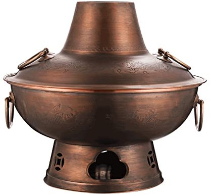 Pentola calda in rame, Pentola Shabu vintage, pentola calda in rame, pentola calda Shabu vintage a carbone, for 3-8 persone, feste in casa, riunioni di famiglia, pentola calda Shabu, fornello da cucin