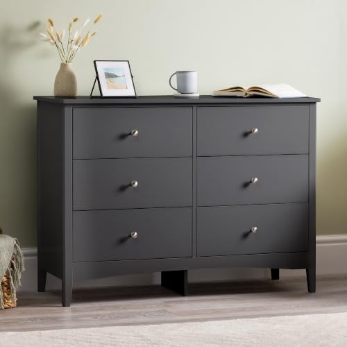 CHRISTOW 6 Drawer Chest of Drawers, Black
