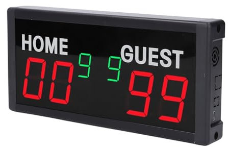 Brrnoo Digitale LED-Anzeigetafel aus Aluminiumlegierung, 6-stelliger elektronischer Punktezähler mit Fernbedienung - Tragbar für Fußball, Basketball, Tennis & Spiele