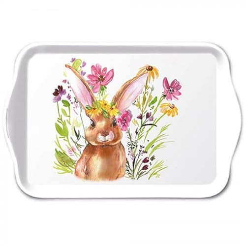 Ambiente Vassoio decorativo piccolo 13 x 21 cm in melamina Pasqua dame Bunny/serie Girl Bunny