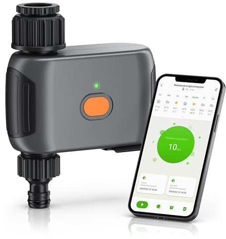 Brandson - Programador de riego automático WiFi con Enchufe Hub Inteligente, Programador Riego WiFi automatico para Jardín, Control Remoto App Smart Life Rainpoint a través de WLAN
