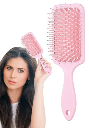 Cepillo de pelo de pala, cepillo de paleta húmeda, cerdas y flexibles, peine de masaje para el cabelludo para mujeres y hombres, cabello grueso, rizado, largo, corto, húmedo y seco