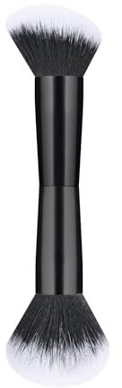 HAPPITON Double-Ended Foundation Brush – 2-in-1 Contour & Concealer Flawless Blending for Liquid, Cream & Powder Makeup – Buffing Brush for Full Coverage & Seamless Finish