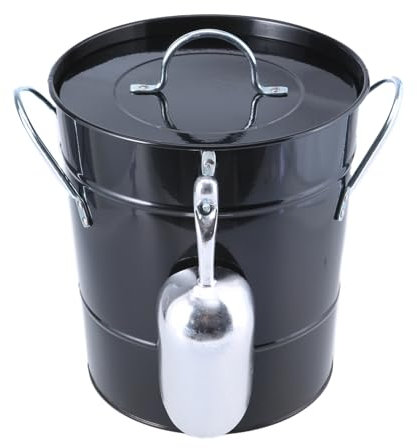 Ice Bucket With Shovel And Lid Metal Drink Coolers Wine Bucket Beverage Tub For Parities Campings Outdoor