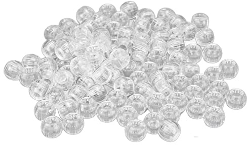 LUCKDANO Hårpärlor för Barnflickor, Plast Dreadlocks Hår Flätor Pärlor Hår Flätning Pärlor för Flätor 100 St Stort Hål 12 Mm för och Skägg Styling (Transparent)