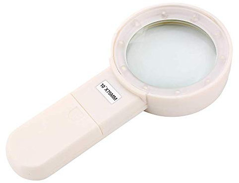 erkebspm Loupe 10 Fois avec lumière LED éclairage Super Lumineux Lecture Verre Optique loupe de Poche