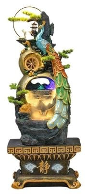 Floor-Standing Fountains Indoor Water Fountain Feature Outdoor Garden Large Floor Standing Fountain Waterfall for Home Decor Office Home Accessories