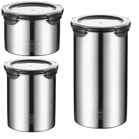 Stilvolle Frischhaltedose aus Edelstahl mit Vakuumverschluss für die Küche Aufbewahrung von Gewürzen und Tee (500 ml)