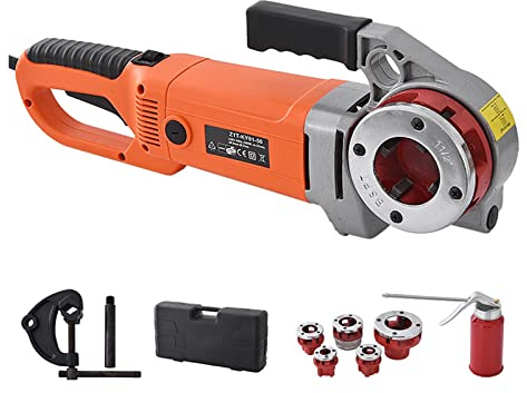 STRAFBRG ZIT-KY01-50 Filettatrice for Tubi elettrica Portatile Portatile 2300W Filettatrice for Tubi Industriale con 6 Utensili elettrici,Operazione controllata(220)