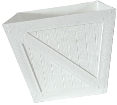 perfk Vaso da Fiori in Resina, Decorativo, Stile Fattoria, per Piante da Interno ed Esterno, Quadrato, per Appartamento, Patio, Giardino, Balcone, Bianco