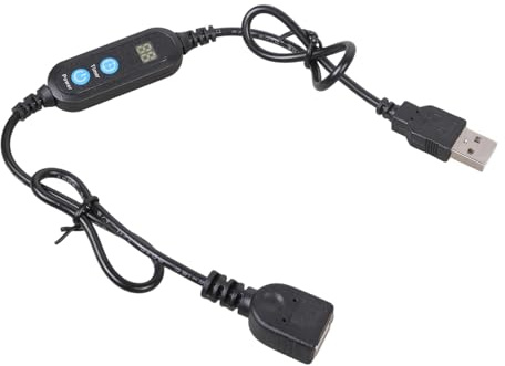 Fahoujs Interruptor de temporizador USB de ahorro de energía, programable por cable, función de cuenta atrás de 12 horas para dispositivos de oficina en casa, interruptor de cuenta atrás USB digital