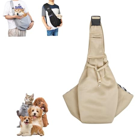 Hundetragetasche,Hunderucksack Bis 10kg,Tragbare Hunde Verstellbar Tragetasche,Hunde Taschen Für Kleine Haustier,Für Spaziergang Aktivitäten Im Ausflüge und Freien (Khaki)