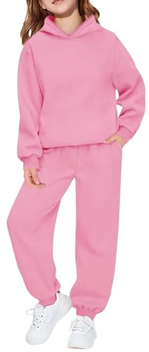Kids Tracksuit Full Set Children Plus Velvet Warm Sweatshirts For Teenagers Cute Sweatshirts Long Sleeves Long Pants Two Piece Set 2 Piece Outfits Sweatsuits for Boys Girls UK 2-18 Years